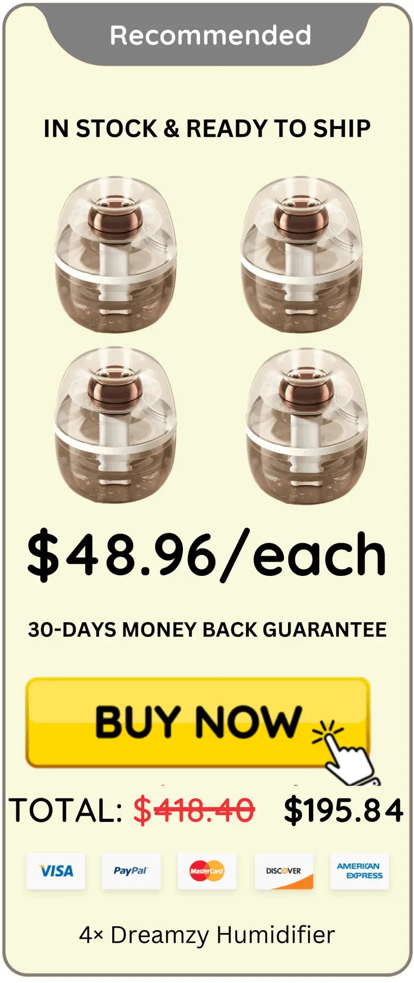 Dreamzy Humidifier offer package price 